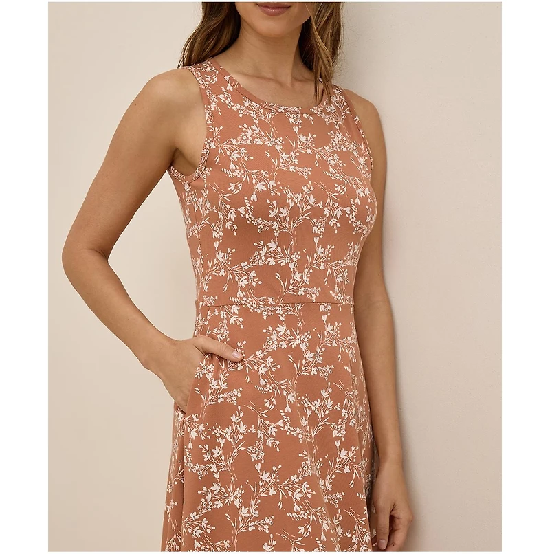 Pact Women's Organic Cotton Fit & Flare Keyhole Back Dress