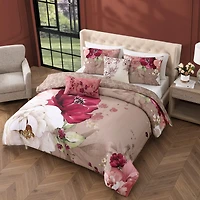 Bebejan Florence Bedding 220 Thread Count 100% Cotton 5 Piece Queen Size Reversible Comforter Set