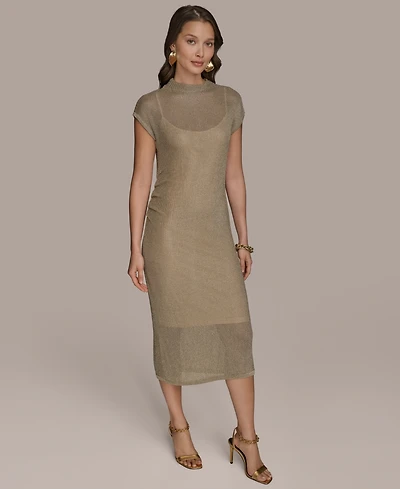 Donna Karan New York Women's Mock-Neck Midi Sweater Dress