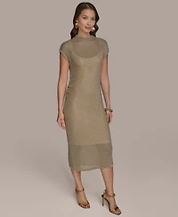 Donna Karan New York Women's Mock-Neck Midi Sweater Dress