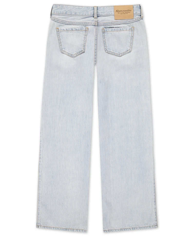 abercrombie kids Girls Low-Rise Embroidered Baggy Jeans