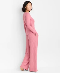 State of Day Women's Soft Rib-Knit Pajama Set, Xs-3X, Macy's Exclusive