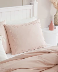 Peri Home Sasha Bows Embroidered 3-Pc. Duvet Cover Set