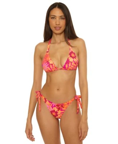 Becca Womens Copacabana Reversible Triangle Bikini Top Side Tie Bottoms