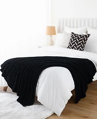 Battilo Lifestyle Cable Knit Chenille Throw, 51" x 67"