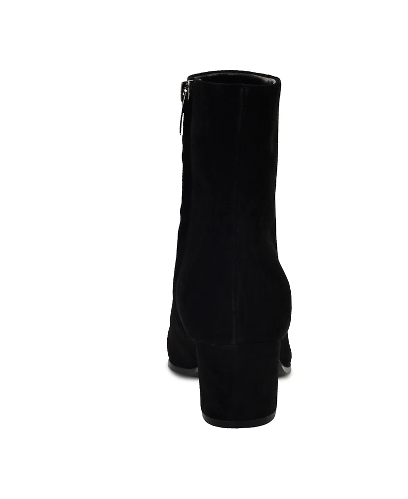 Nine West Women's Savie Leather Block Heel Booties