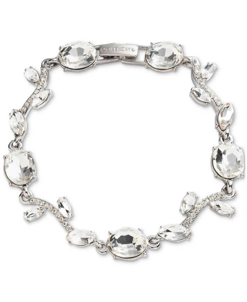 Givenchy Silver Tone Crystal Stone Viney Flex Bracelet