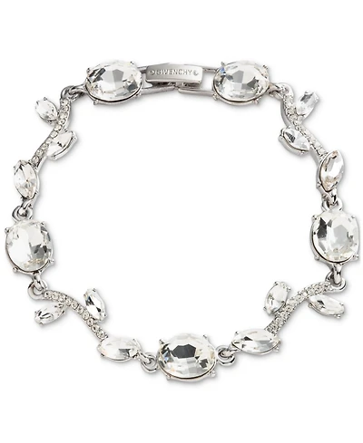 Givenchy Silver Tone Crystal Stone Viney Flex Bracelet