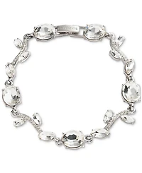 Givenchy Silver Tone Crystal Stone Viney Flex Bracelet