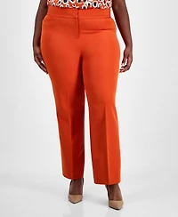 Tahari Asl Plus Mid-Rise Bell-Bottom Pants
