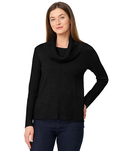 Melissa Paige Women's Ribbed Stitch Cowl-Neck Sweater