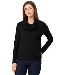 Melissa Paige Women's Ribbed Stitch Cowl-Neck Sweater