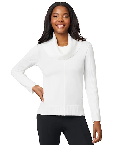 Melissa Paige Women's Ribbed Stitch Cowl-Neck Sweater