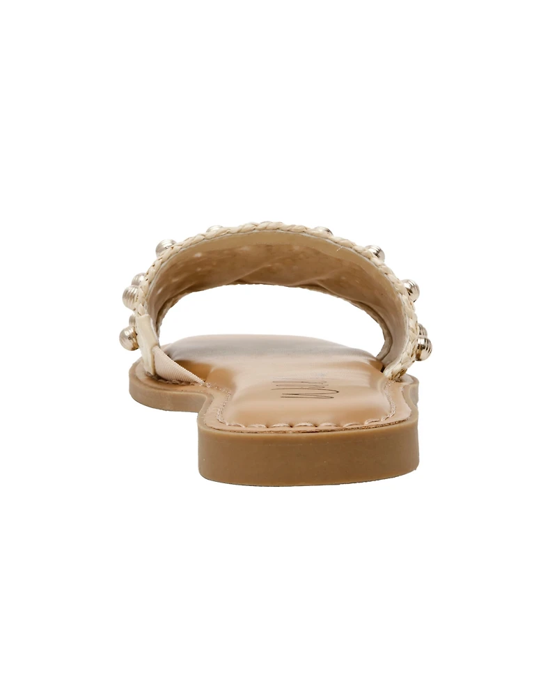 Wild Pair Women's Grettaa Embellished Flat Slide Sandals, Exclusively at Macy's