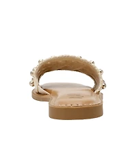 Wild Pair Women's Grettaa Embellished Flat Slide Sandals, Exclusively at Macy's