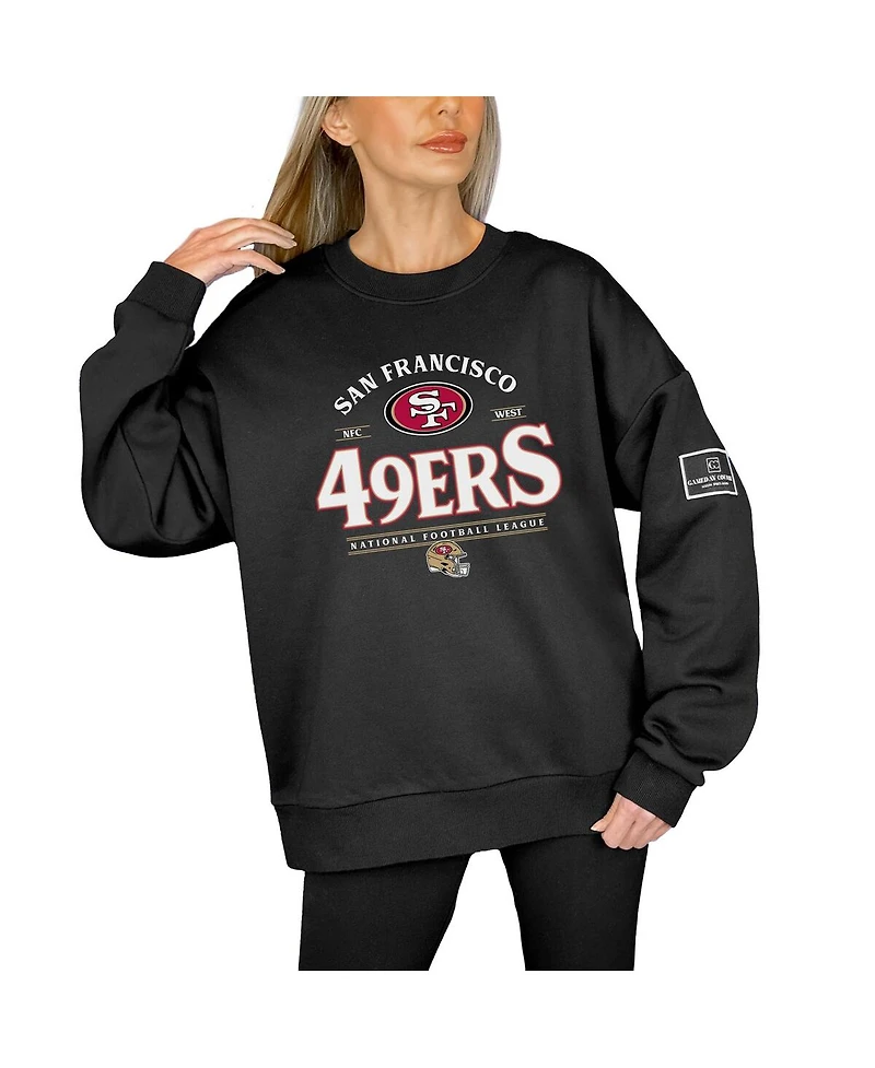 Gameday Couture Women's Black San Francisco 49ers Oversized Players Only Label Pullover Sweatshirt