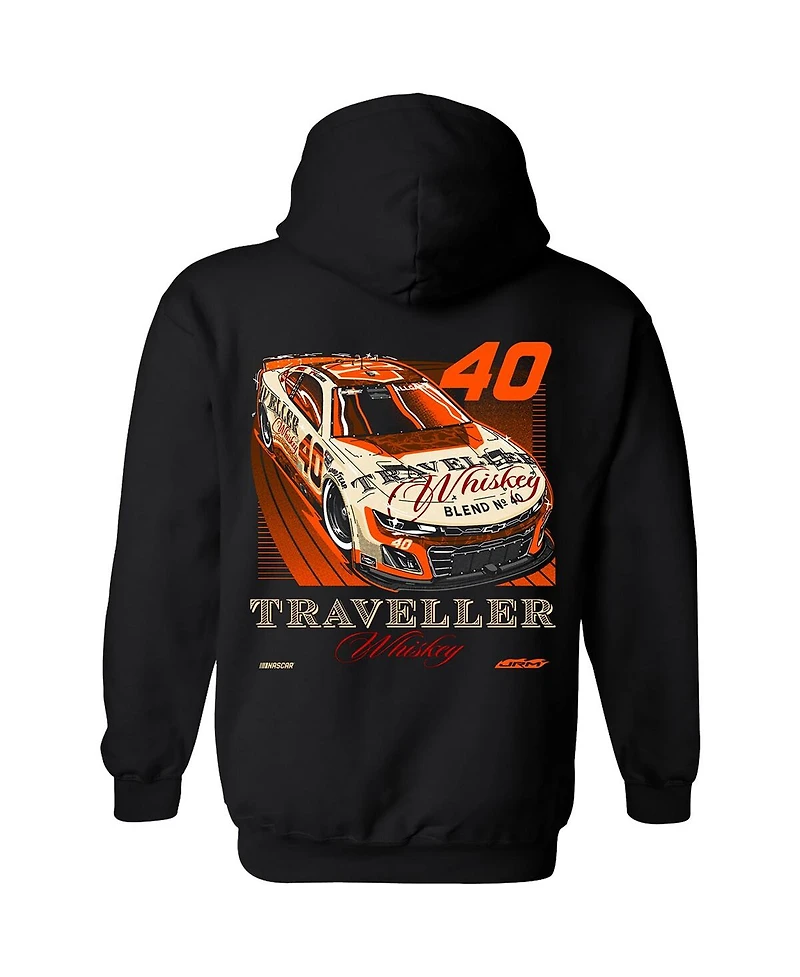 Jr Motorsports Official Team Apparel Men's Black Justin Allgaier Traveler Whiskey Car Pullover Hoodie Sweatshirt