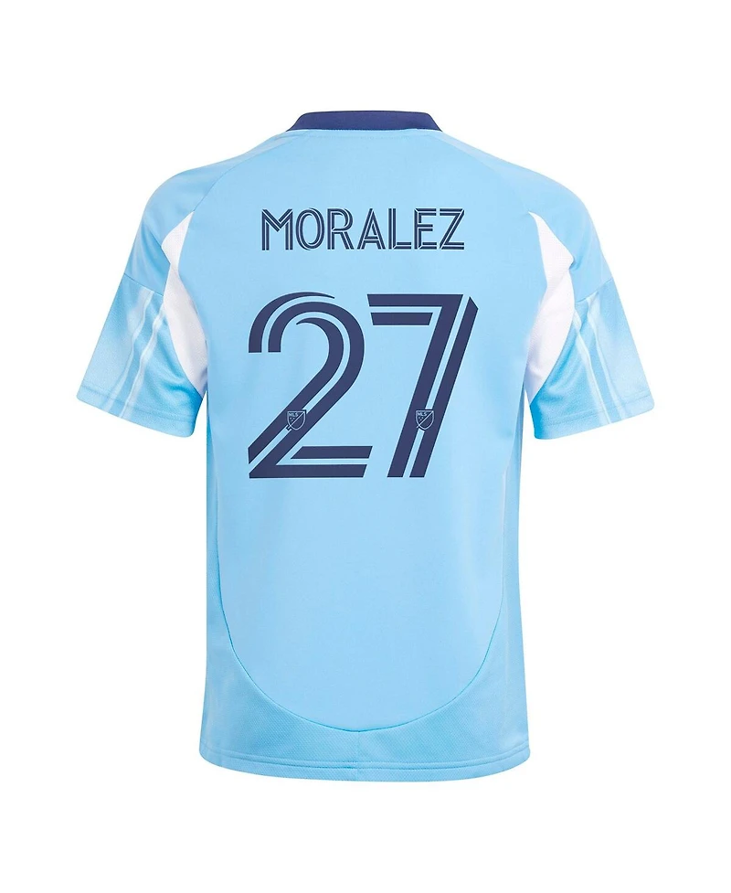 Adidas Big Boys and Girls Maximiliano Moralez Light Blue New York City Fc 2025 the Excelsior Kit Replica Player Jersey