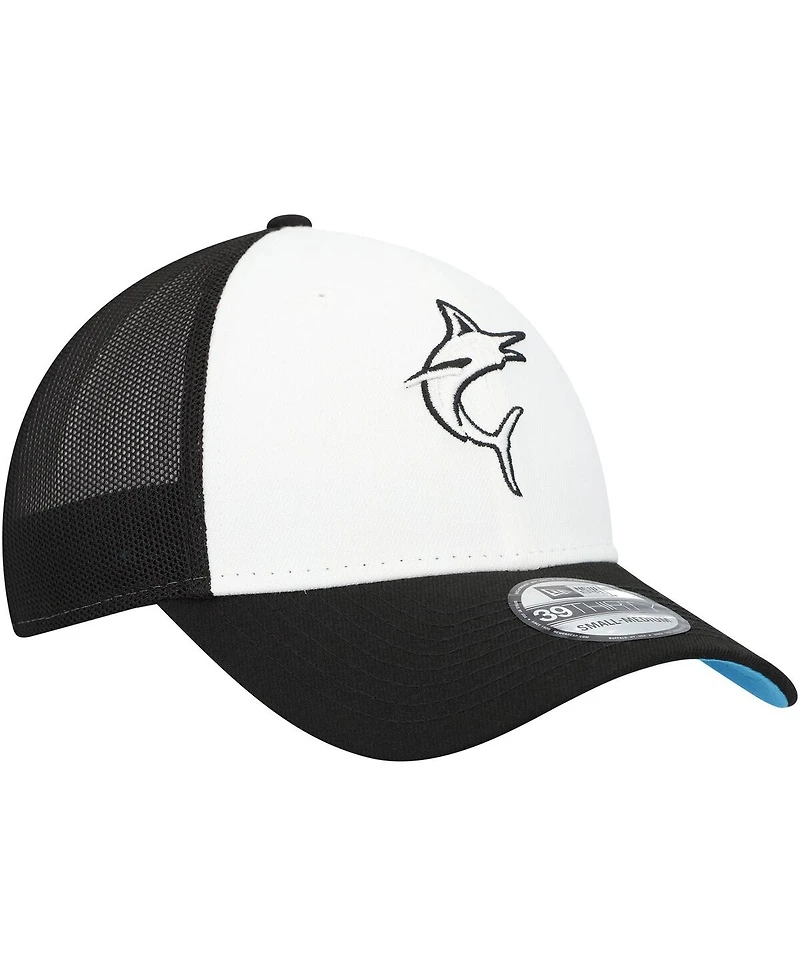 New Era Men's Black/White Miami Marlins 2023 On-Field Batting Practice 39THIRTY Flex Hat
