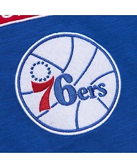 Mitchell & Ness Men's Royal Philadelphia 76ers Hardwood Classics Felt Applique Slub T-Shirt