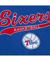 Mitchell & Ness Men's Royal Philadelphia 76ers Hardwood Classics Felt Applique Slub T-Shirt