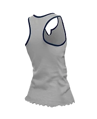 New Era Women's Silver Dallas Cowboys Lettuce Hem Notch Neck Tri-Blend Tank Top
