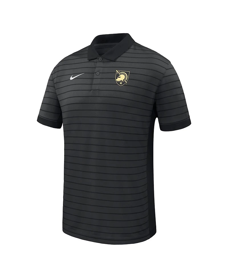 Nike Men's Black Army Black Knights 2025 Early Season Coaches Sideline Victory Stripe Performance Polo Shirt