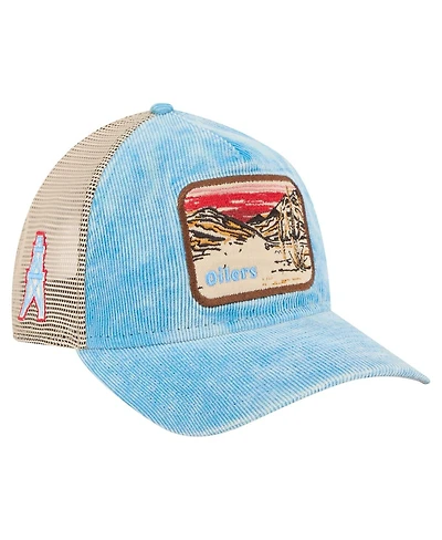 New Era Men's Light Blue/Cream Houston Oilers Vintage Landscape 9TWENTY A-Frame Adjustable Hat
