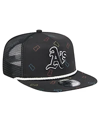 New Era Men's Black Athletics Gummy Golfer Trucker Adjustable Hat