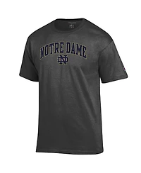 Champion Men's Heather Charcoal Notre Dame Fighting Irish Arched Logo T-Shirt