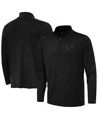 Antigua Men's Black Detroit Lions Reprocess Quarter-Zip Sweatshirt