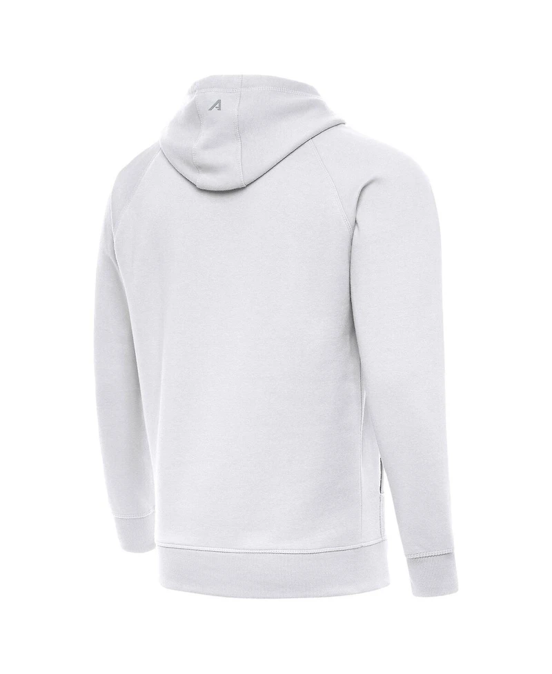 Antigua Men's White Minnesota Vikings Brushed Carbon Victory Pullover Hoodie