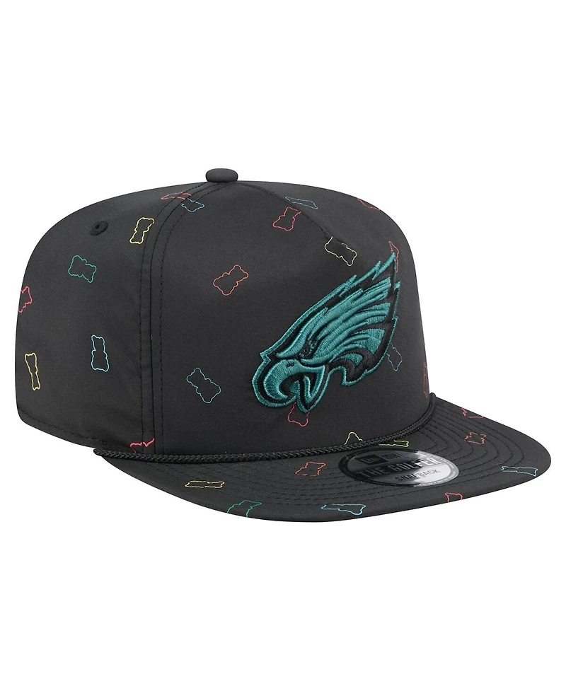 New Era Men's Black Philadelphia Eagles Gummy Golfer Snapback Hat