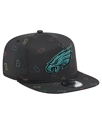 New Era Men's Black Philadelphia Eagles Gummy Golfer Snapback Hat