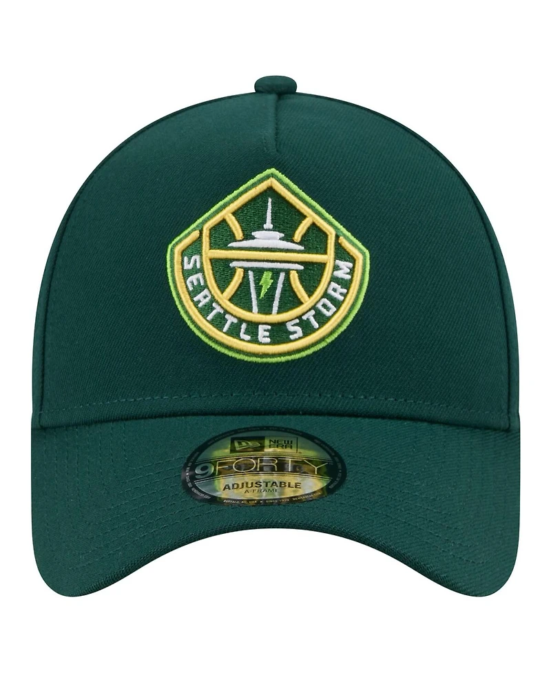 New Era Men's Green Seattle Storm Core Logo A-Frame 9FORTY Adjustable Hat