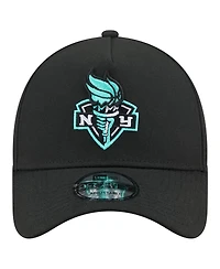 New Era Men's Black New York Liberty Core Logo A-Frame 9FORTY Adjustable Hat