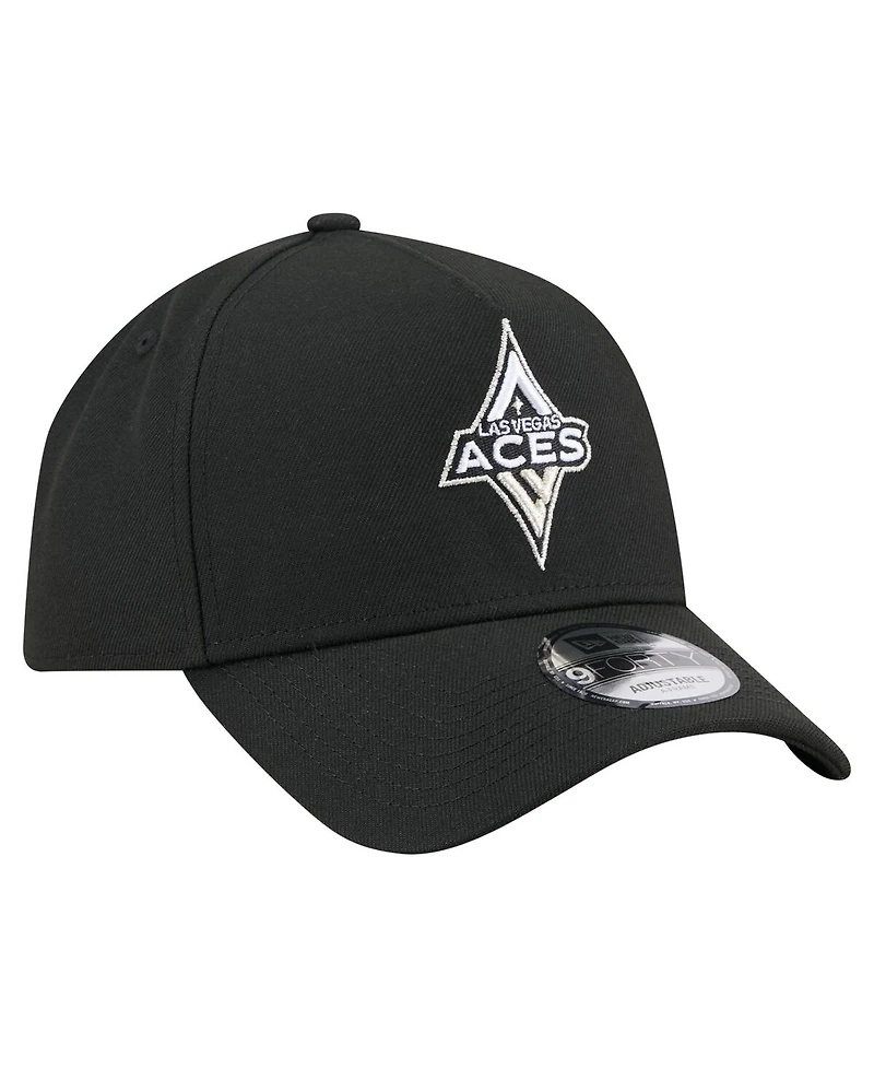 New Era Men's Black Las Vegas Aces Core Logo A-Frame 9FORTY Adjustable Hat