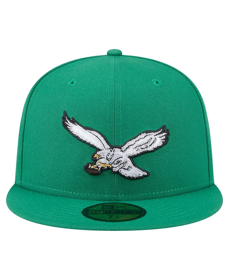 New Era Men's Kelly Green Philadelphia Eagles Super Bowl Lix Champions Historic Side Patch 59FIFTY Fitted Hat
