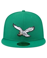 New Era Men's Kelly Green Philadelphia Eagles Super Bowl Lix Champions Historic Side Patch 59FIFTY Fitted Hat