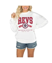 Gameday Couture Women's White New England Revolution Crewneck Drop Shoulder Sweatshirt