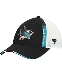 Fanatics Men's Black San Jose Sharks Authentic Pro Draft Adjustable Trucker Hat