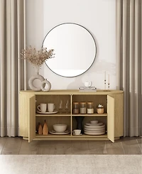 Manhattan Comfort Olivia 60" Modern 4-Shelf Sideboard