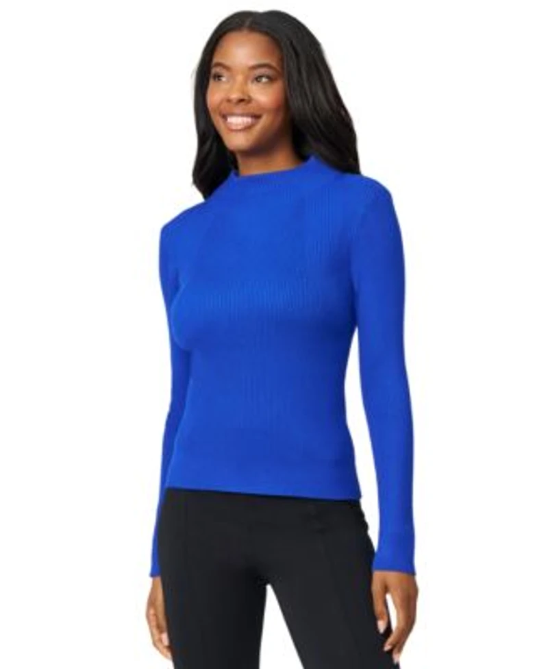 Melissa Paige Womens Mock Neck Rib Knit Sweater Pxs Xl