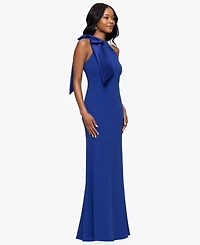Betsy & Adam Petites Scuba Crepe High-Neck Long Dress