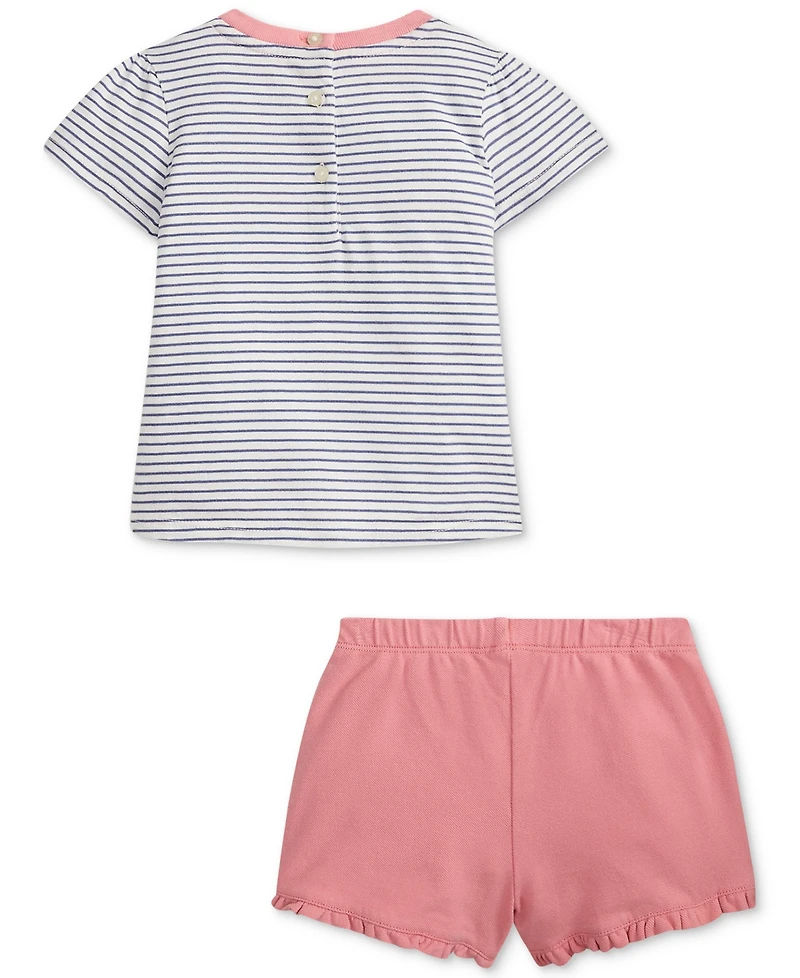 Polo Ralph Lauren Baby Girls Jersey Tee & Mesh Short Set