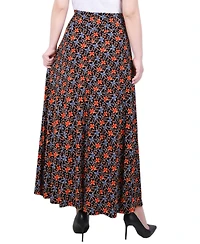Ny Collection Petite Maxi Skirt with Sash Waist Tie