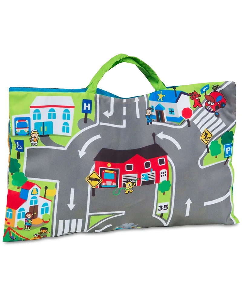 Melissa & Doug Take-Along Town Play Mat- 9 Vehicles