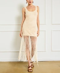 Line & Dot Women's Dafne Sequin Fringe-Trim Maxi Dress