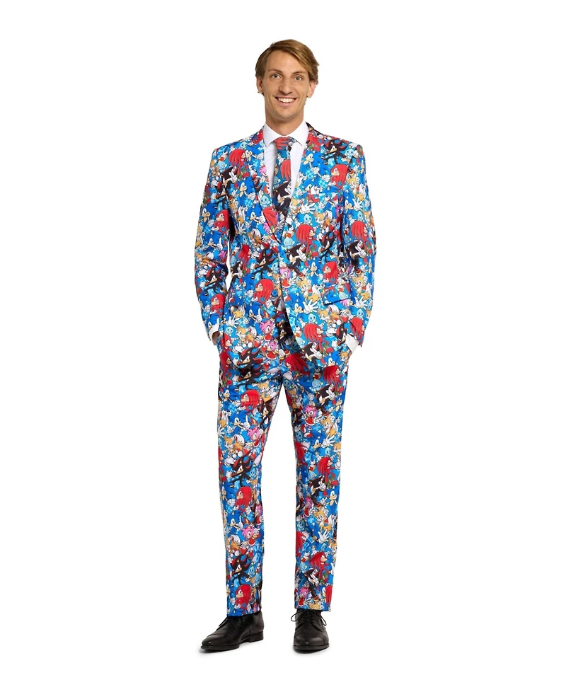 OppoSuits Men's Suit - Theme Party Sonic the Hedgehog Multicolor