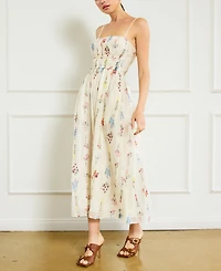 Line & Dot Women's Fiori Floral-Embroidered Maxi Dress